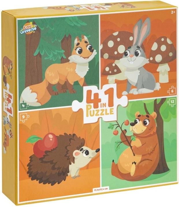 Puzzle lesní zvířátka 4v1 TOY UNIVERSE