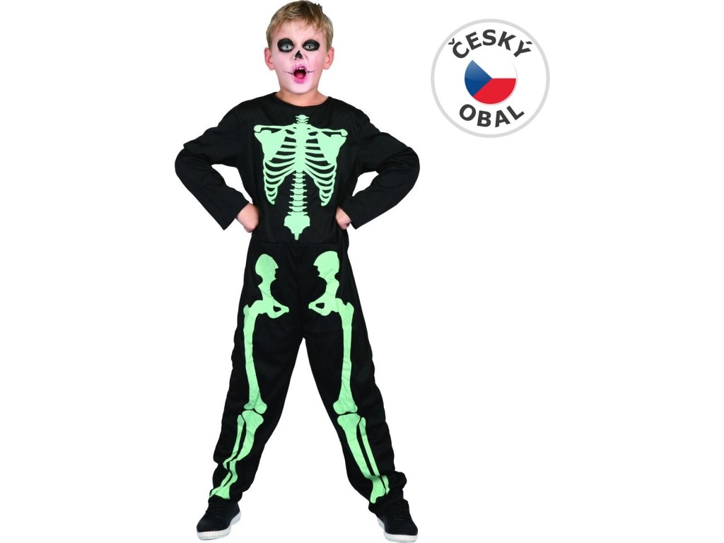 Dětský kostým kostry svítící ve tmě
