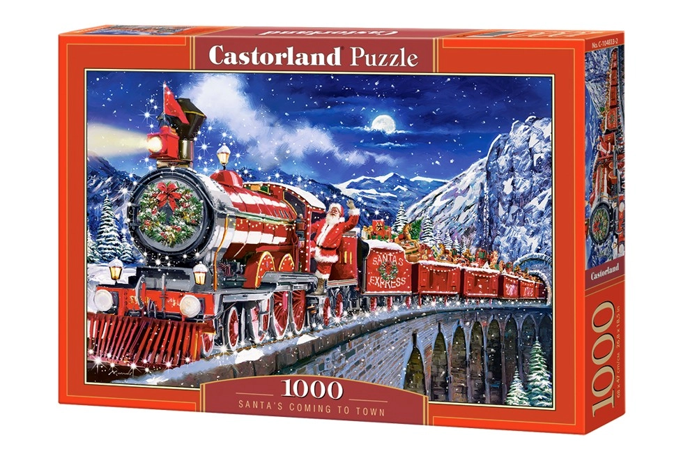 Puzzle 1000 dílků – vánoční vlak SANTA