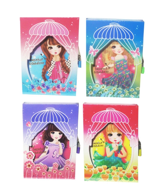 Barevný dívčí deník se zámkem v pevné vazbě