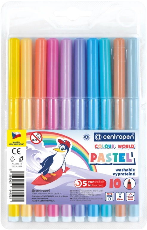Levně Centropen Colour World Pastel 7550 10 ks