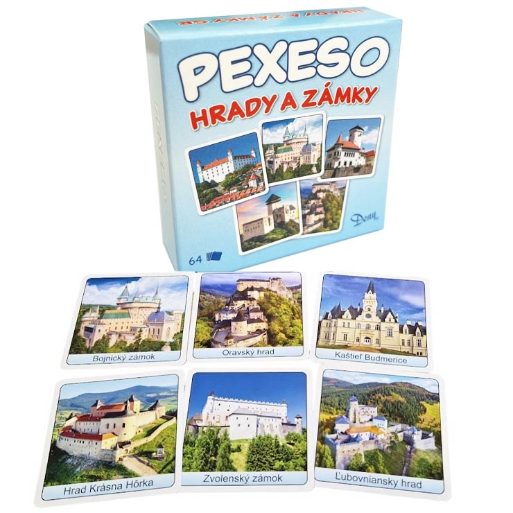 pexeso hrady a zámky v krabičce