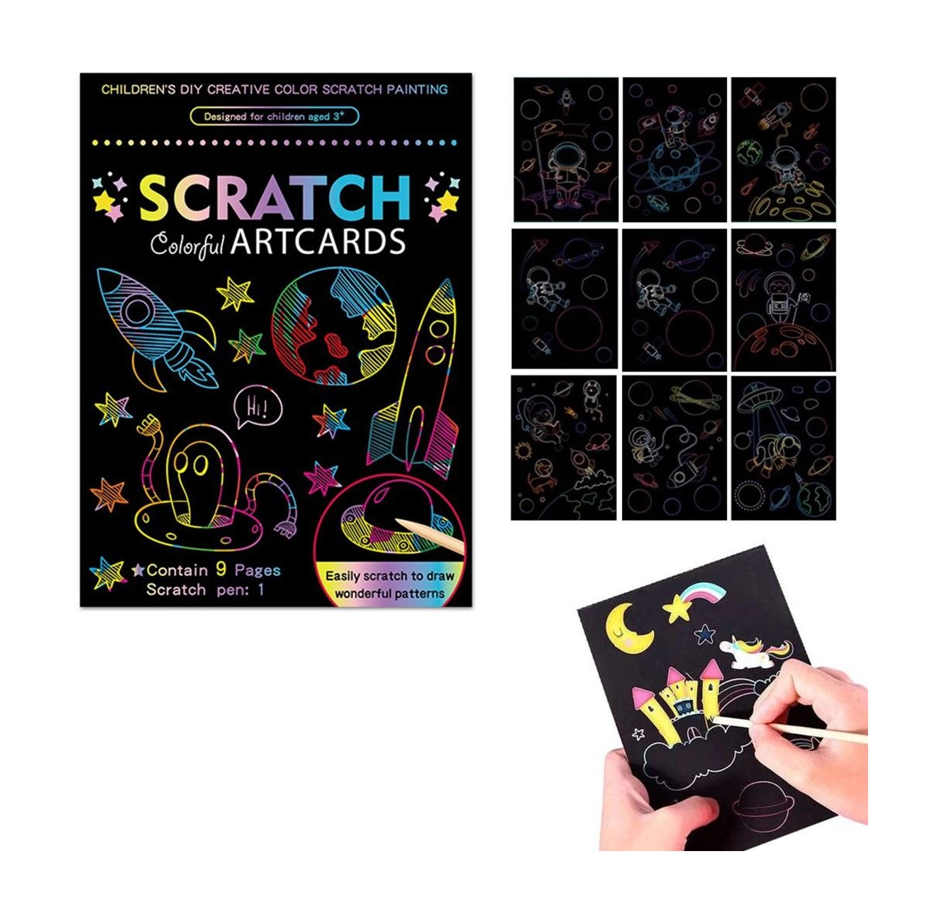 Barevná stírací karta Kosmos