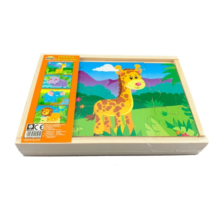 Dřevěné puzzle – ZOO 4 zvířata
