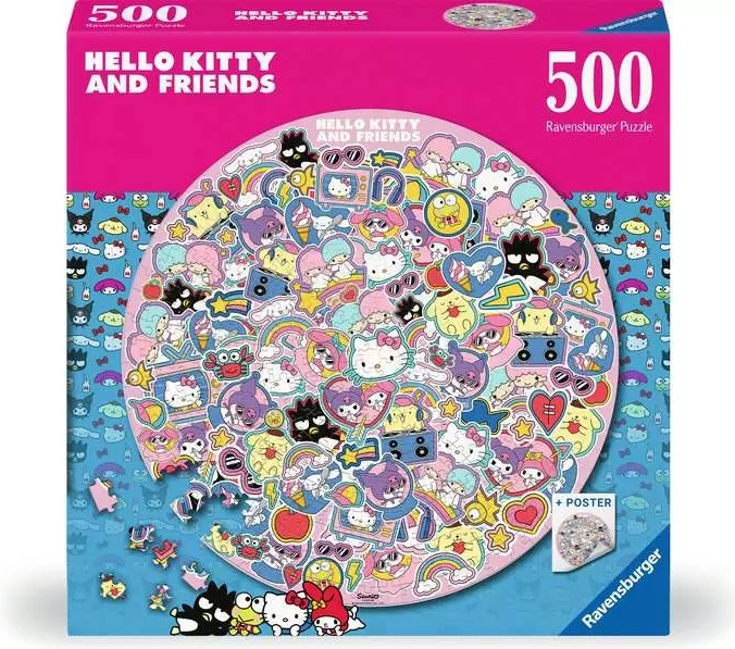 Ravensburger kulaté puzzle Hello Kitty 500 dílků