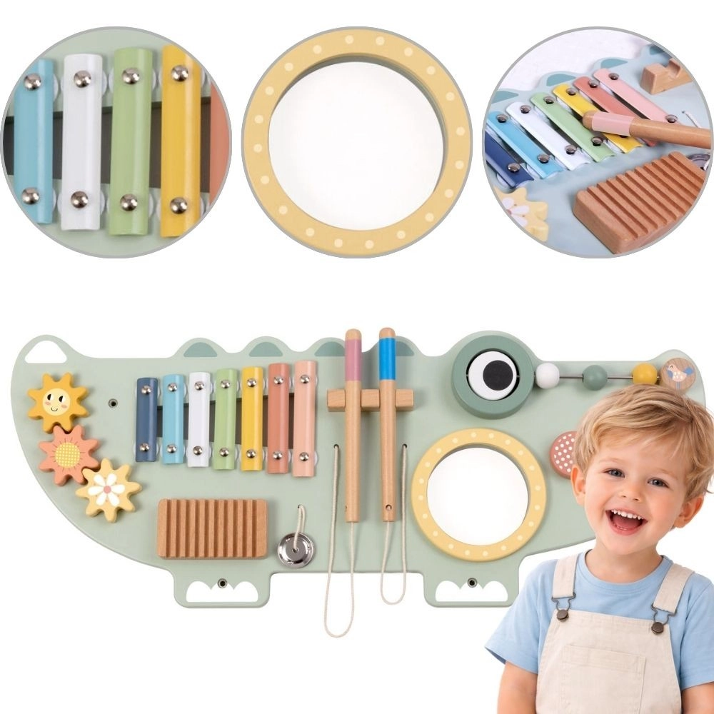 Dřevěná manipulační tabule krokodýl TOOKY TOY