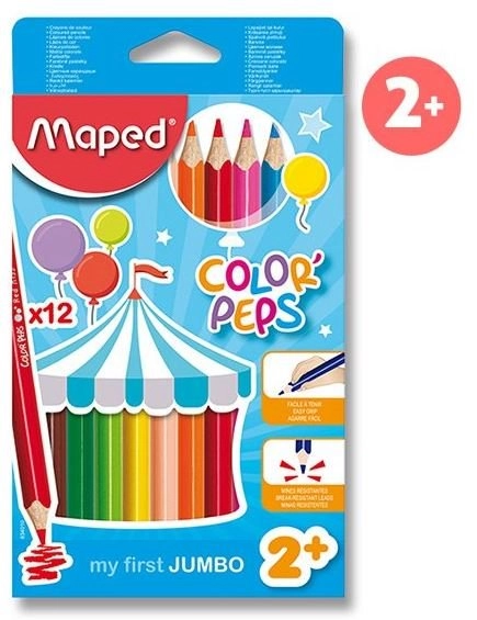 Levně Maped pastelky trojboké jumbo Color'Peps, 12 ks