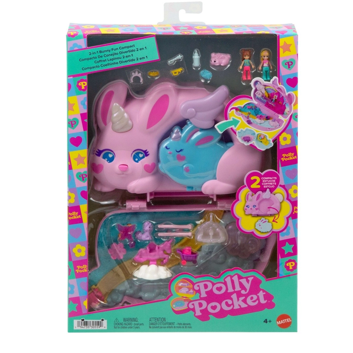 Polly Pocket kompaktní kabelka Králíčci – Pohádkové království
