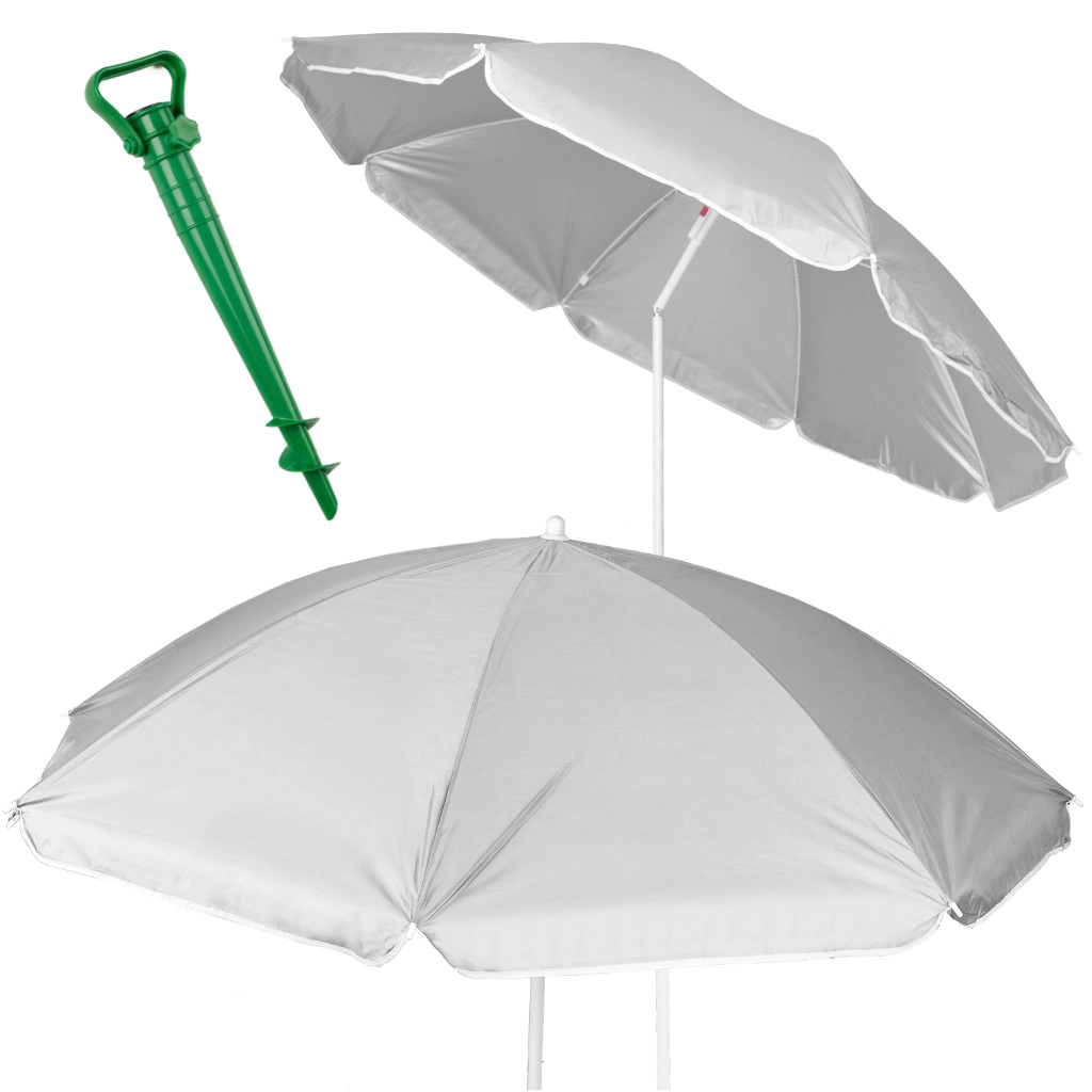 Skládací plážový slunečník s UV filtrem 150cm šedý