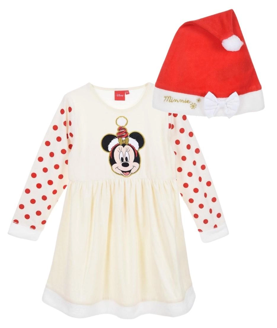 Vánoční sada šatů a čepice Minnie Mouse – Velikost 1