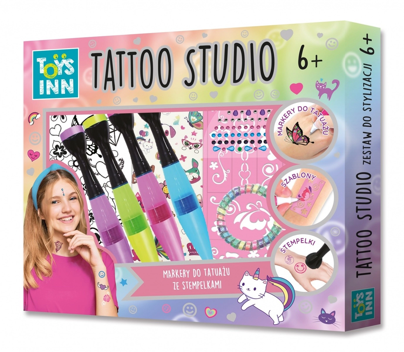 sada tetovacích fixů se razítky tattoo studio