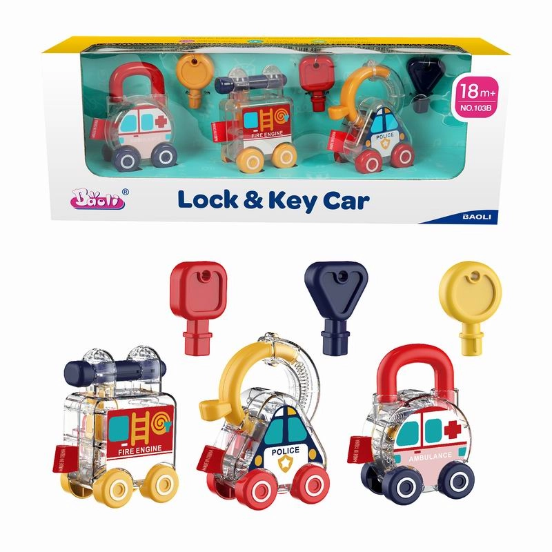 sada chrastítek – záchranná vozidla s klíčky