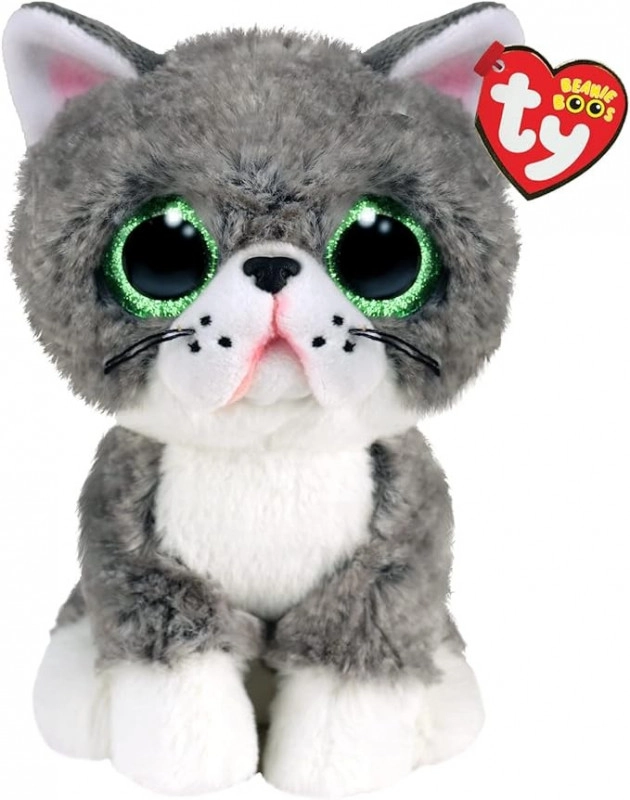 TY Beanie Boos FERGUS 15 cm - šedá kočka