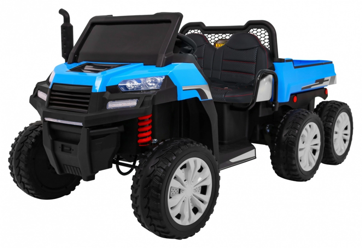 Levně Dětské elektrické auto Farmer Truck pro 2 děti 4x4 s kiplovačem a LED – Modrá