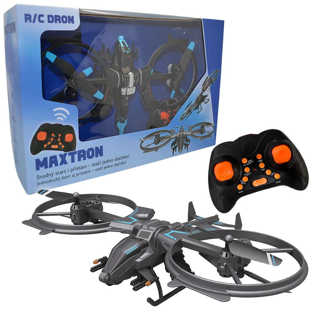Levně RC dron Maxtron s jednoduchým ovládáním a LED osvětlením