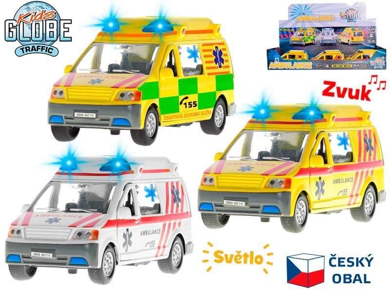 Kids Globe Traffic Ambulance CZ 14cm kov