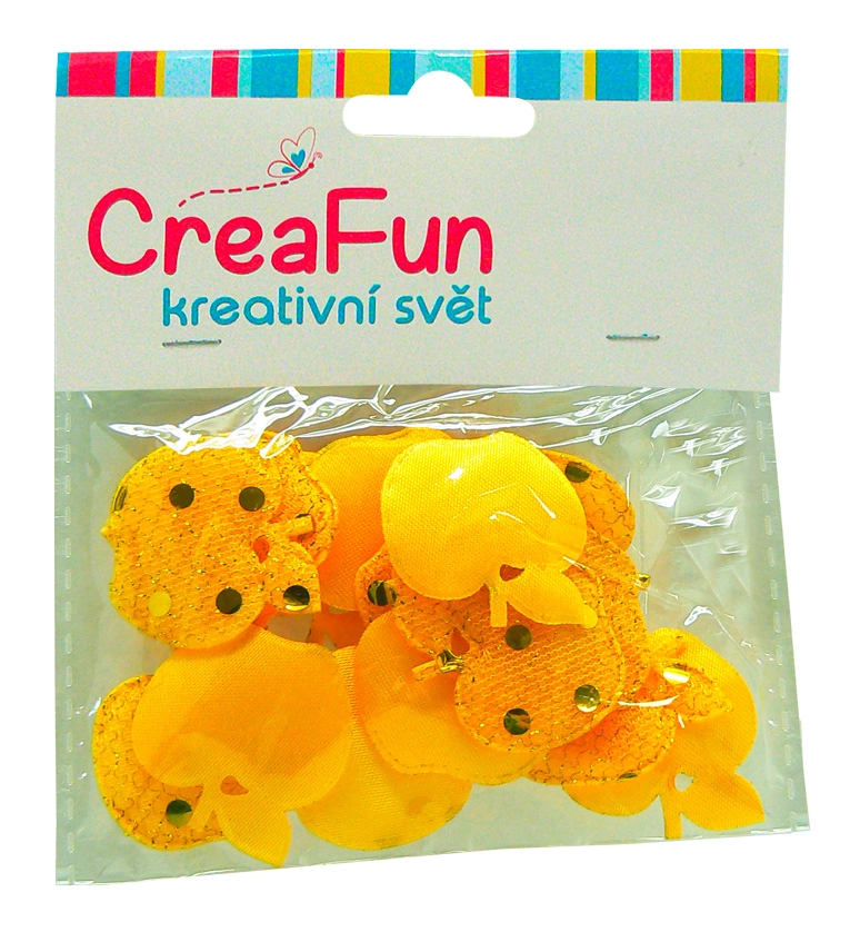 Textilní jablka s 3D puntíky, sada 15 ks (2,8 × 3 cm)