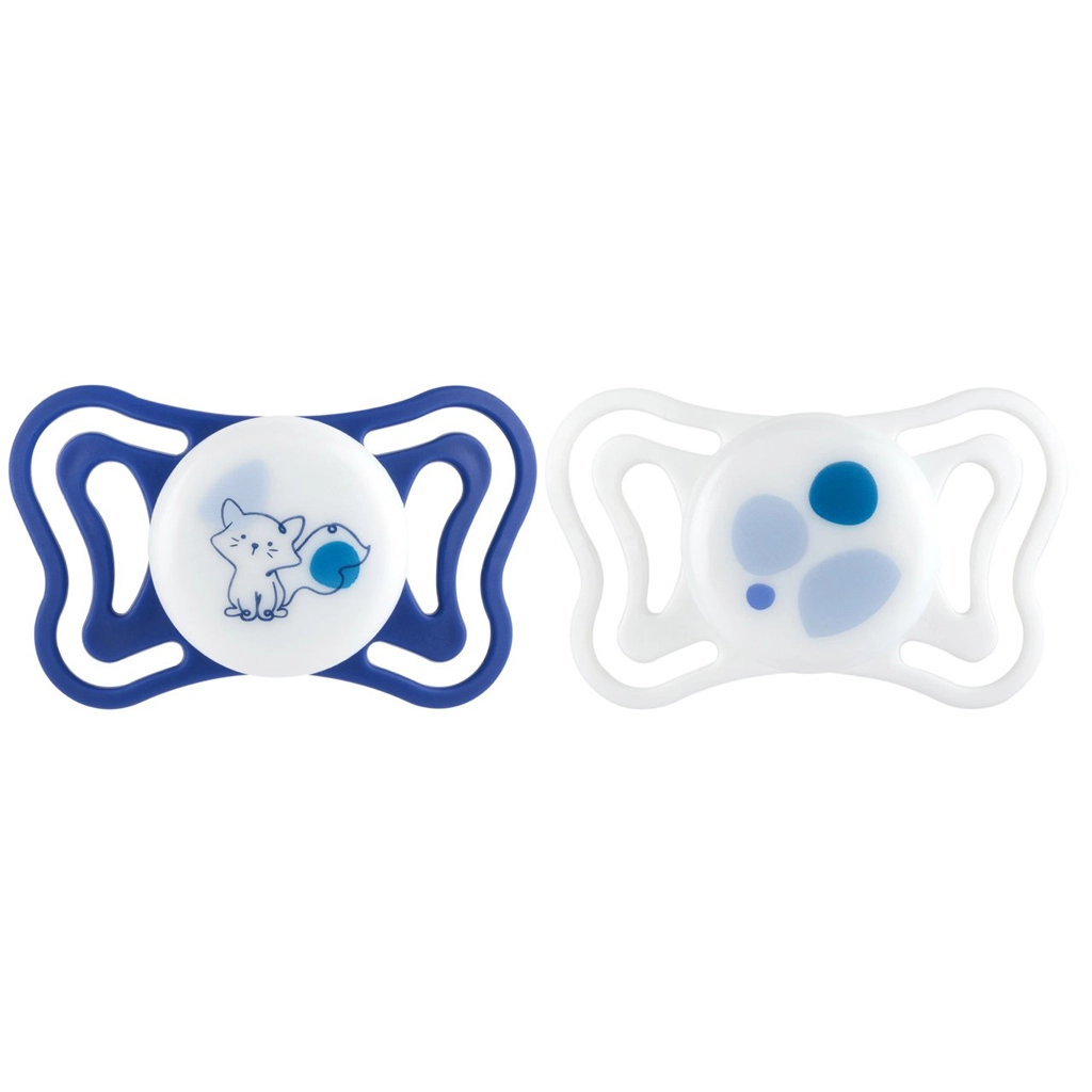 Chicco PhysioForma Light silikonové ortodontické dudlíky modré 16–36 měsíců 2 ks
