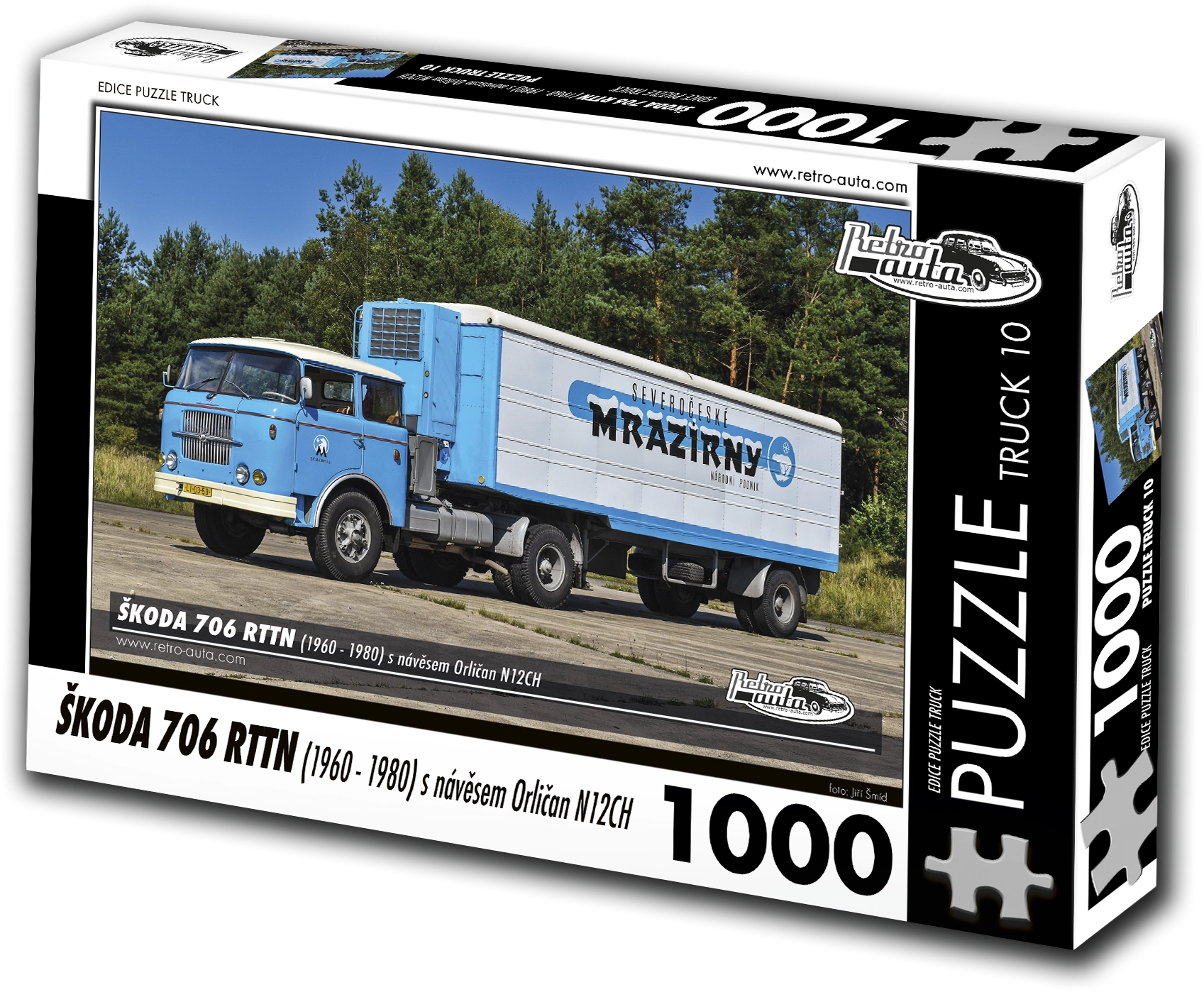 RETRO-AUTA Puzzle TRUCK č.10 Škoda 706 RTTN s návěsem Orličan N12CH (1960-1980) 1000 dílků