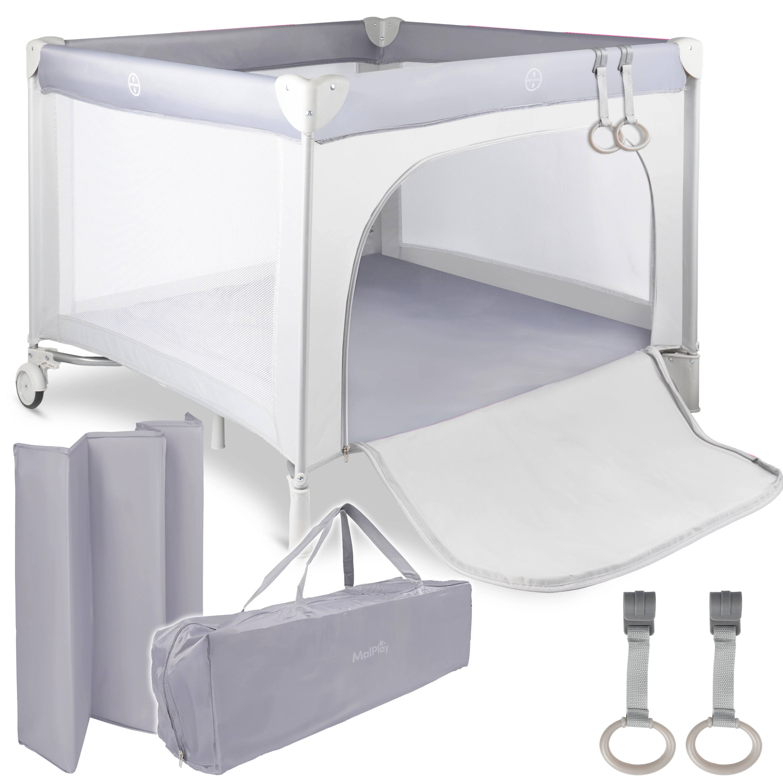 Cestovní dětská ohrádka Zoni šedá