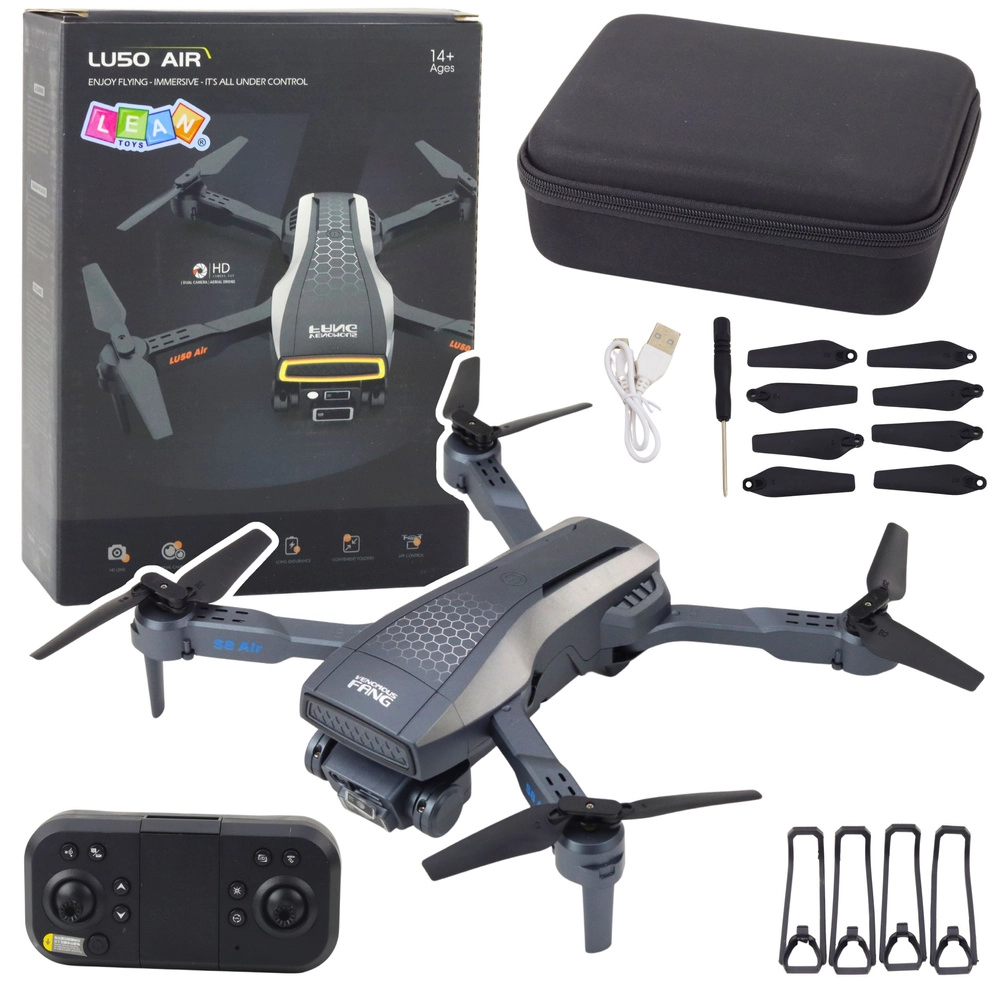 Dron LU50 Air s dvojitou HD kamerou a LED světly