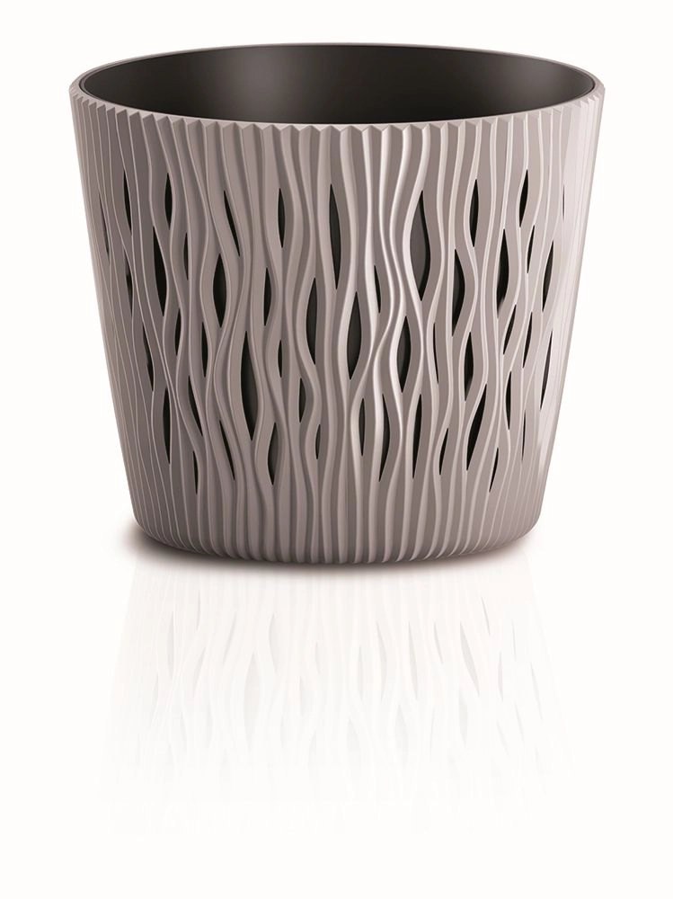 Prosperplast Květináč s vkladem Sandy Round mocca 15,8 cm