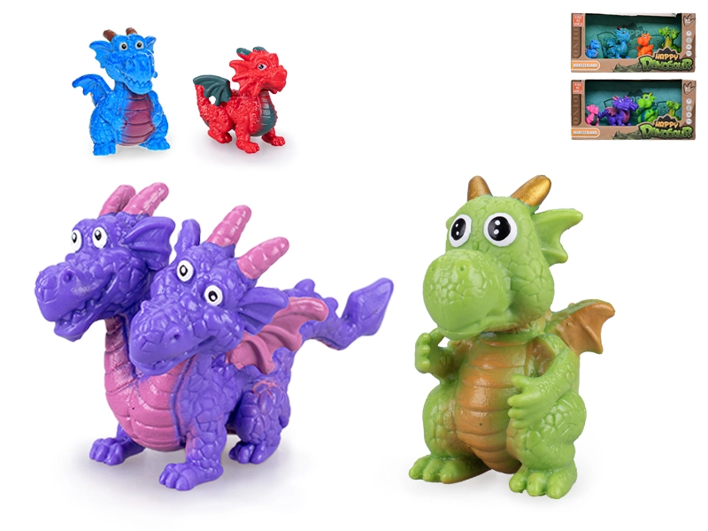 Sada barevných figurek draků 3,5–6 cm (4 ks)