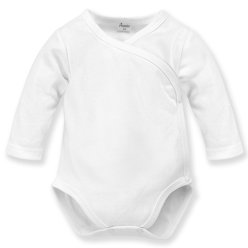 Pinokio zavinovací body s dlouhým rukávem Lovely day, bílé, velikost 56