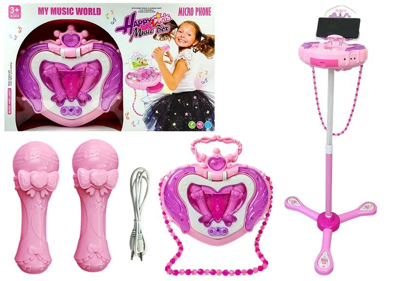 Levně Lean Toys rakev s hudební krabicí na růžovém stativu
