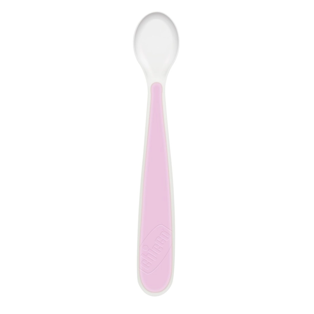 Chicco Soft Silicone lžička 6m+ Pink 2 ks