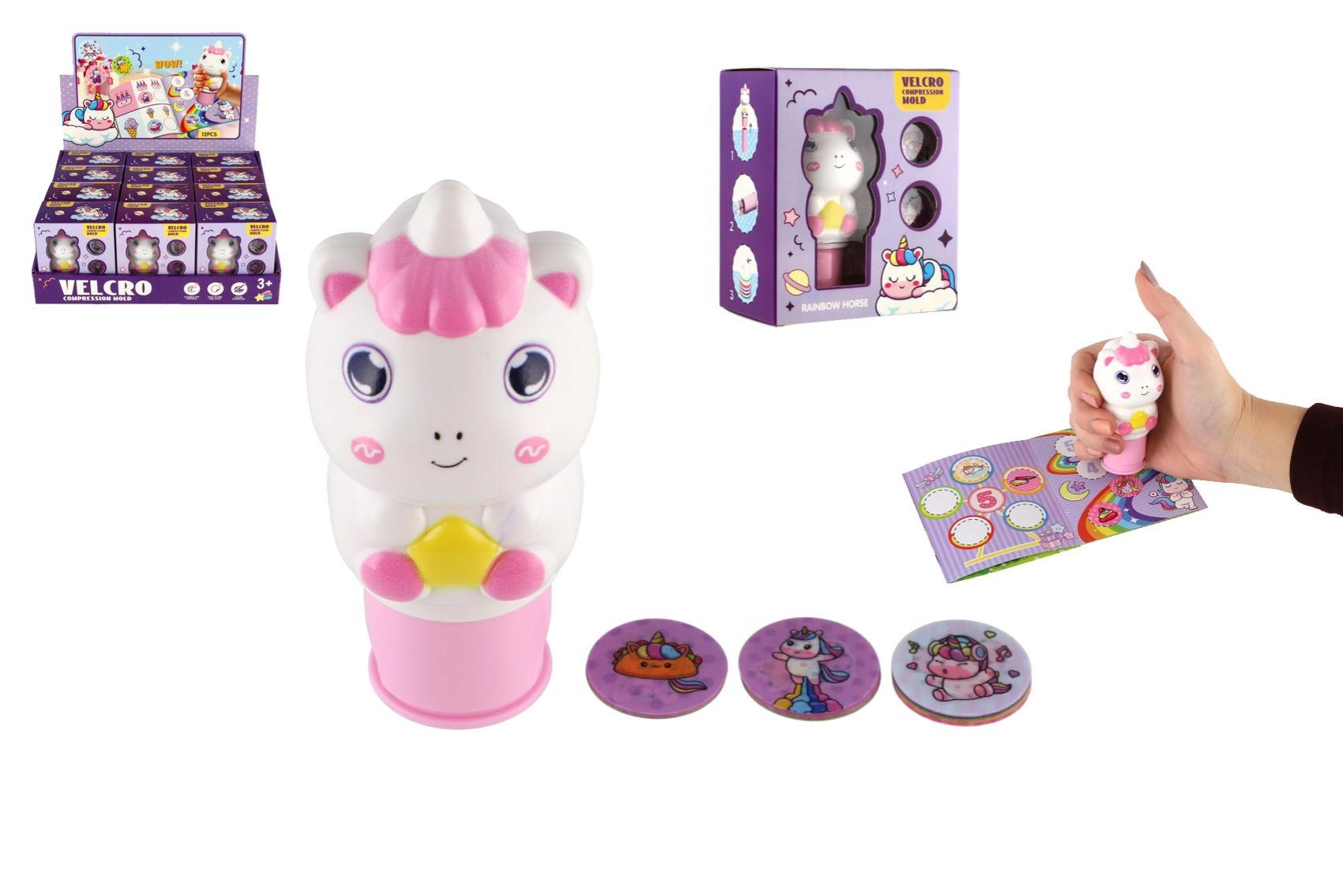 Jednorožčí samolepkové razítko s náhradními motivy