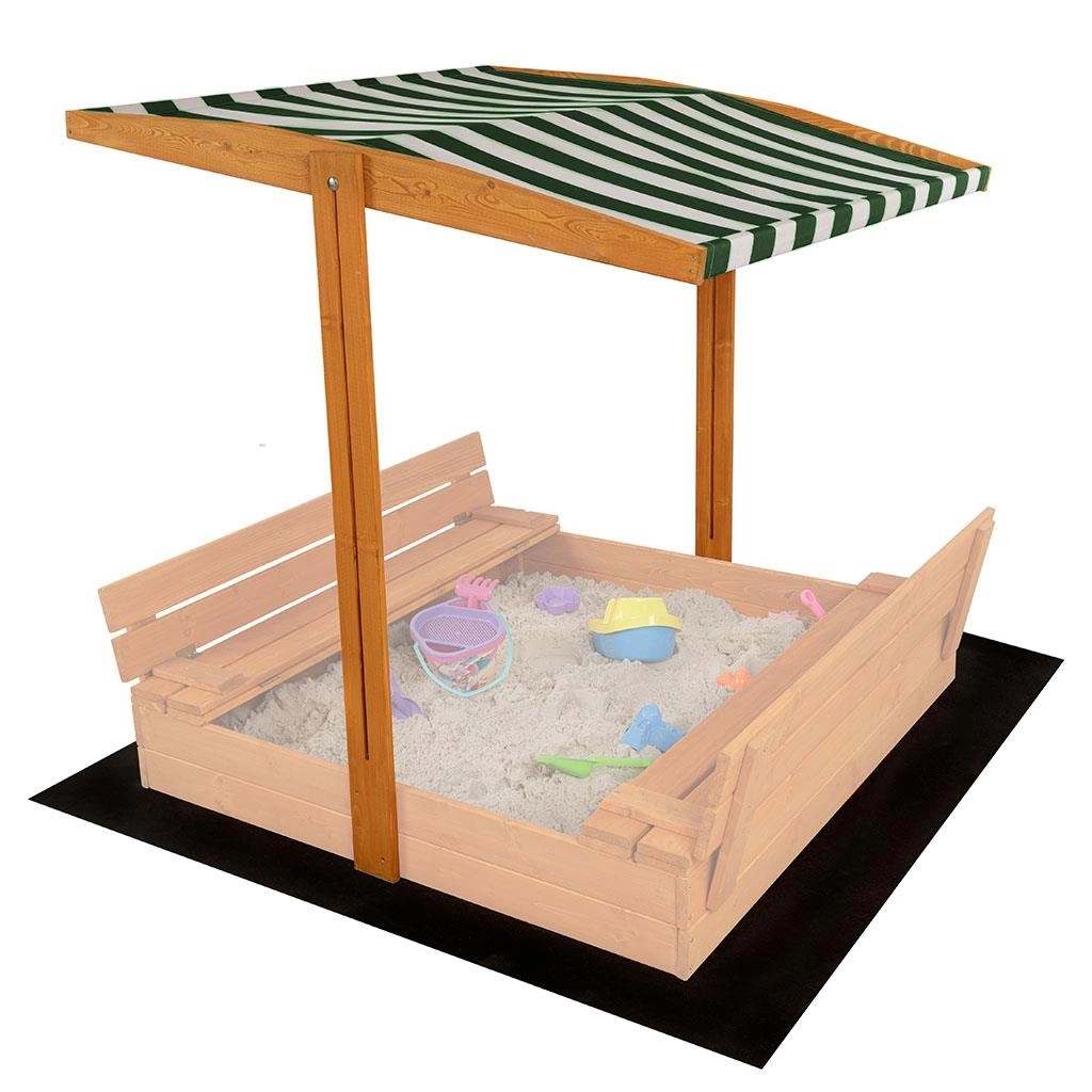 Stříška pro dětské dřevěné pískoviště 120 × 120 cm zeleno-bílá