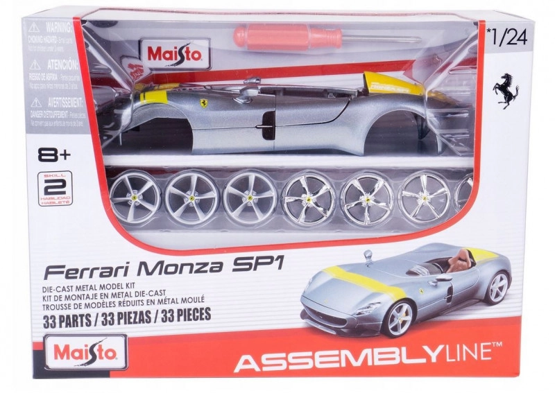 Maisto Kit Ferrari Monza SP1 stříbrná 1:24