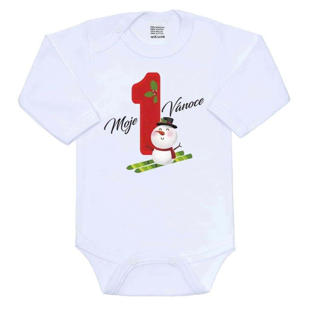 kojenecké body s dlouhým rukávem New Baby Moje první Vánoce