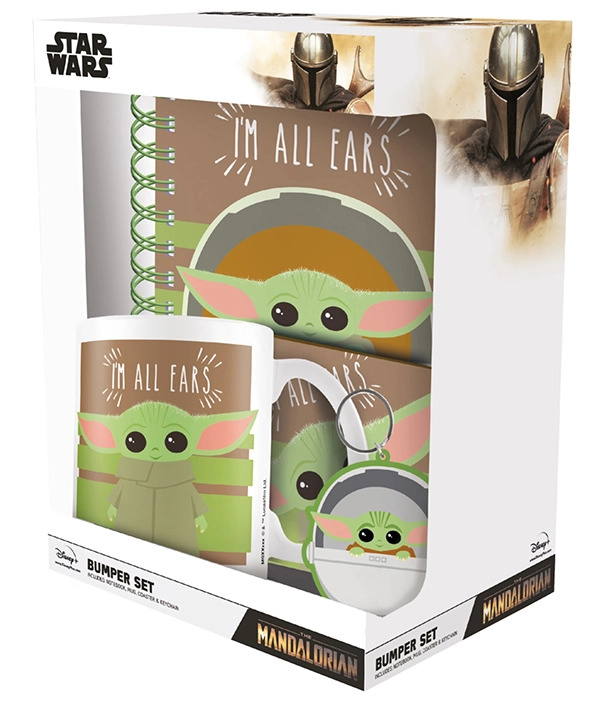 CurePink Dárkový set Star Wars Hvězdné Války The Mandalorian All Ears hrnku GP85437 315 ml
