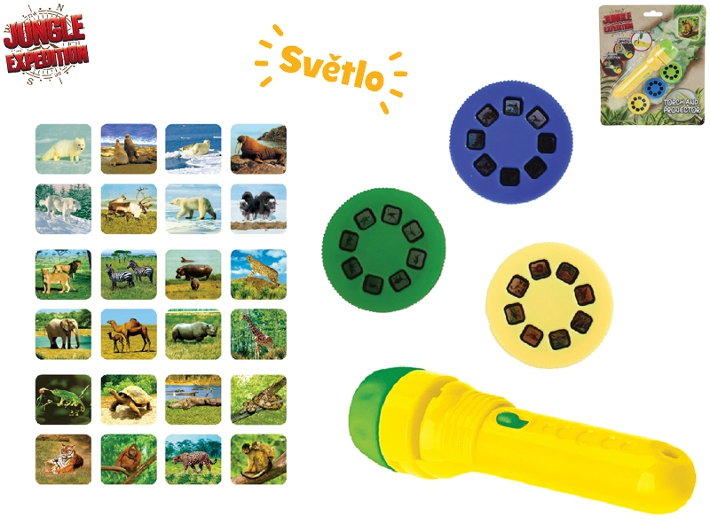Projektorová svítilna Jungle Expedition pro děti