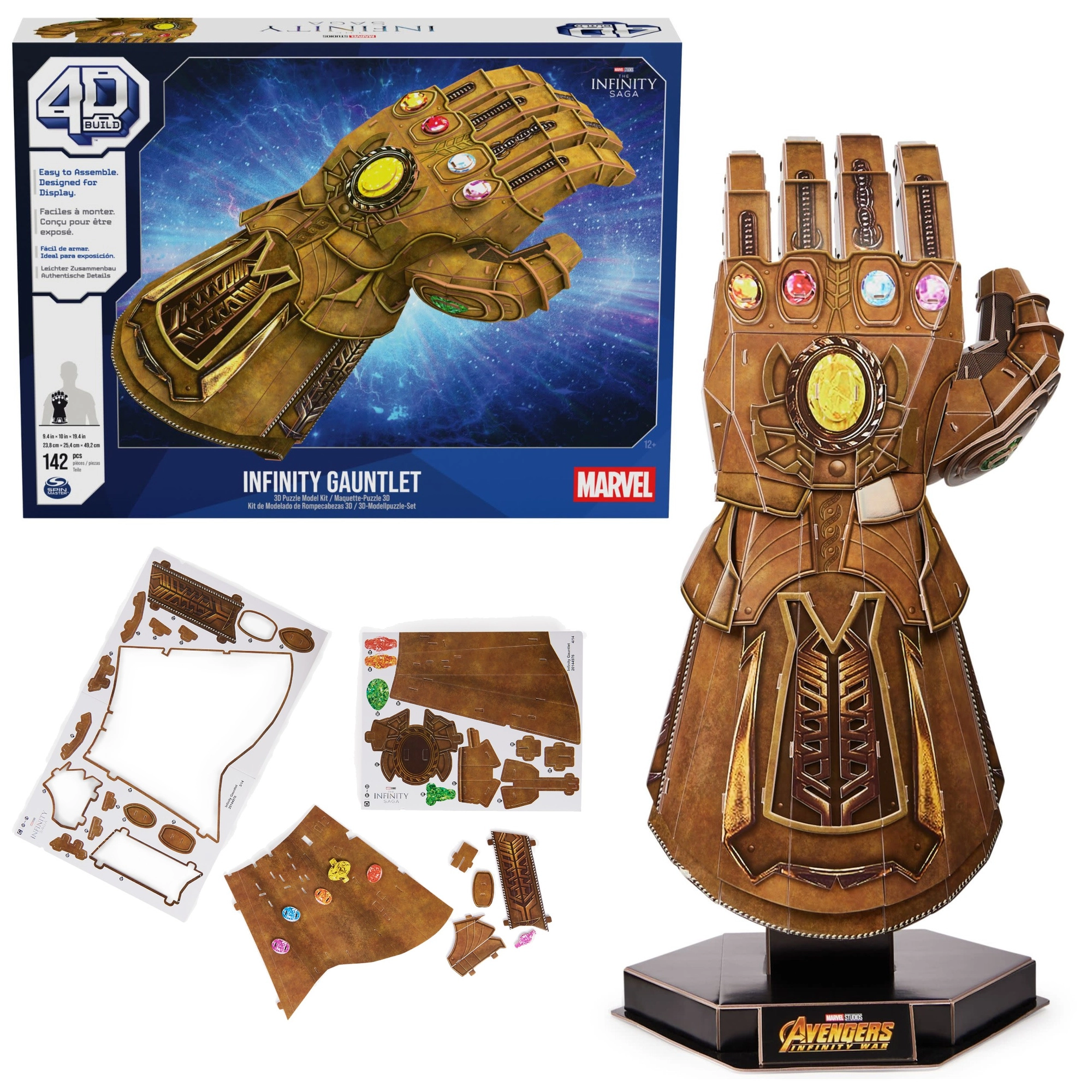 Puzzle 4D Build MARVEL Infinity Gauntlet 3D model k sestavení 49 cm