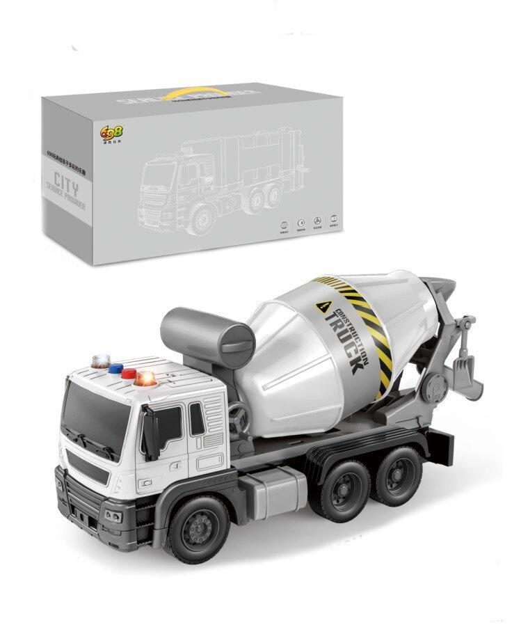 Lean Toys Modrá míchačka na beton s rotující hruška a zvukovými světly