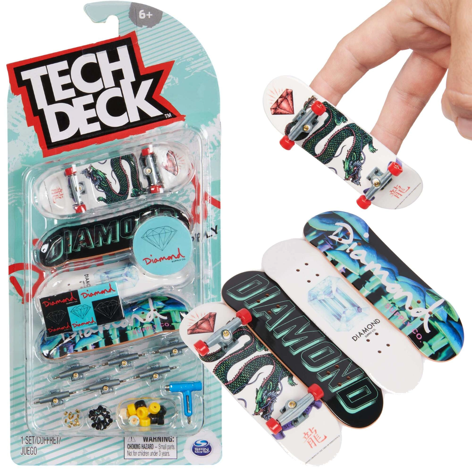 Fingerboard set 4 ks k sestavení DIAMOND Tech Deck s příslušenstvím