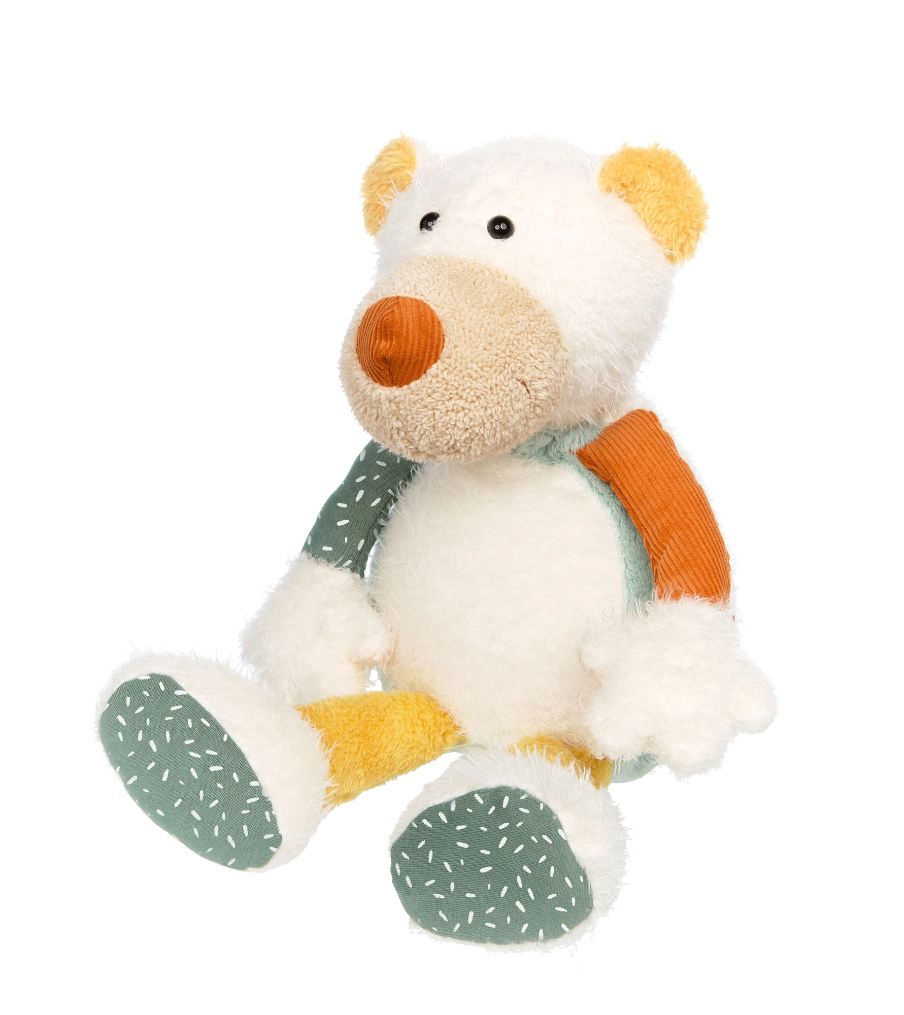 Plyšový lední medvěd Sigikid patchwork 31 cm