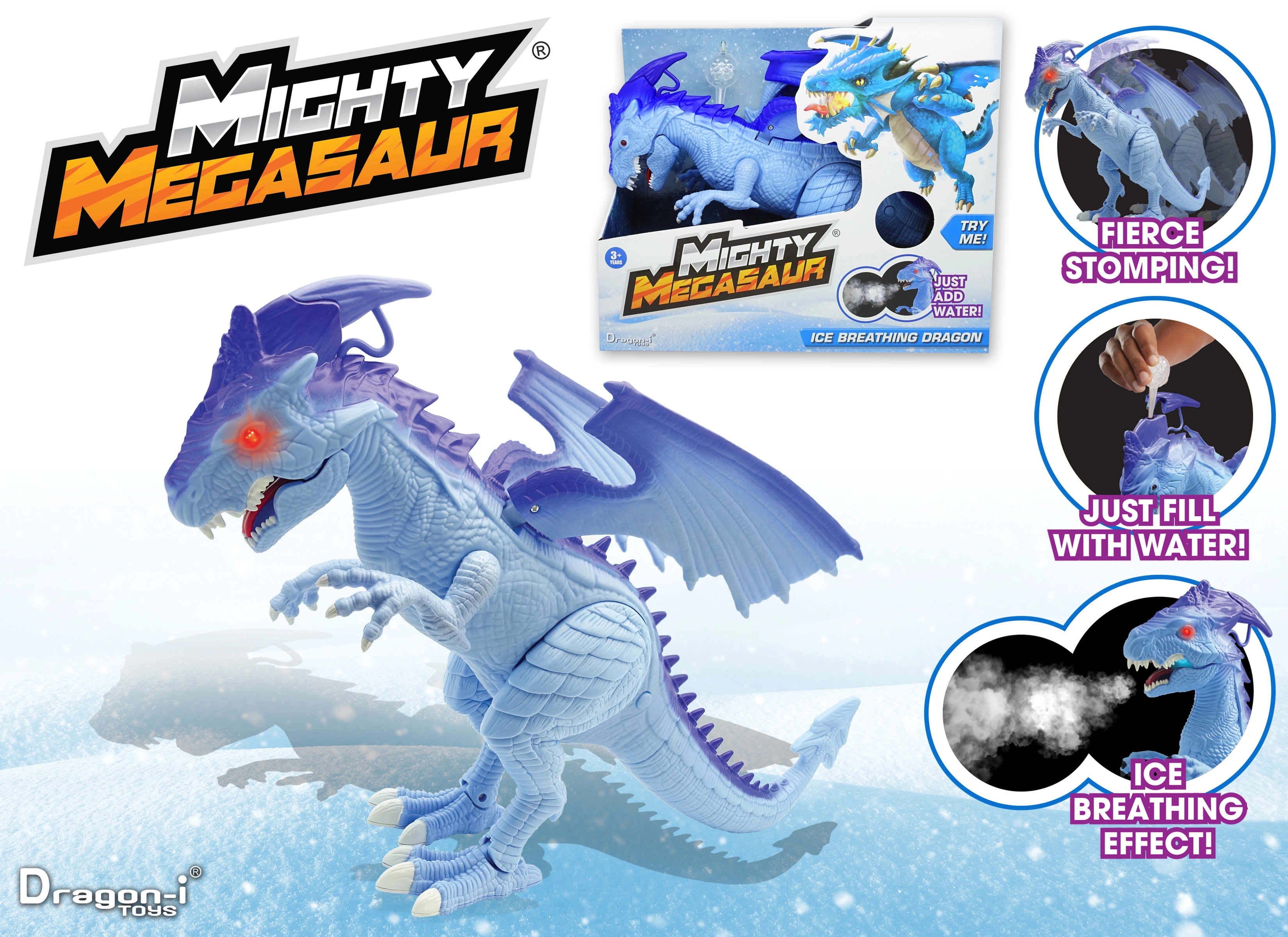 Levně Mighty Megasaur ledový dýchající chodící drak na baterie