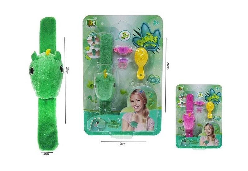 Pluszová slap opaska dinosaurus 21 cm s doplňky