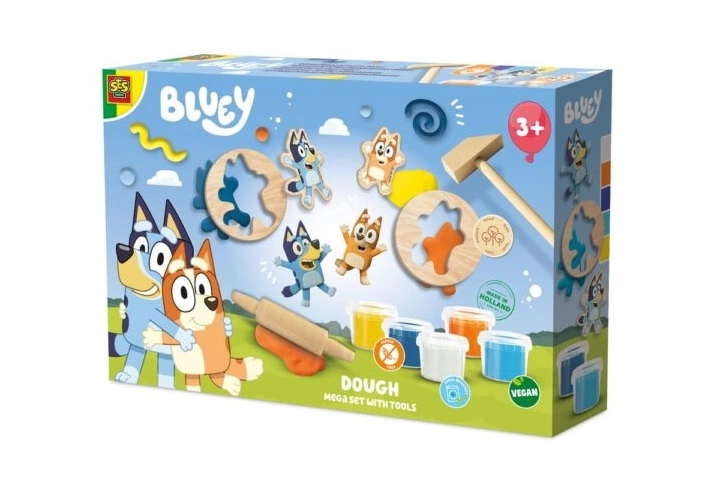 SES Creative Bluey mega sada plastelíny 5×90 g s doplňky