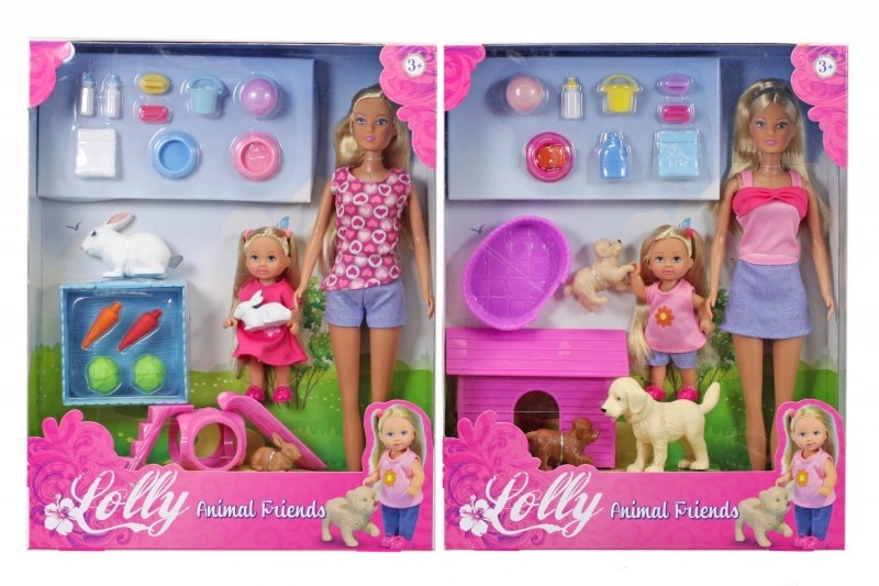 Steffi Love a Evi se zvířátky – sada panenek s králíčky nebo štěňátky