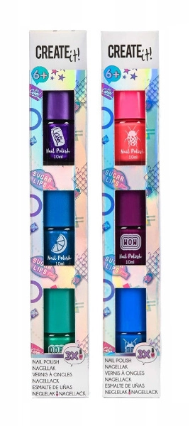 Create It! lak na nehty – sada 3 odstínů s holografickým efektem