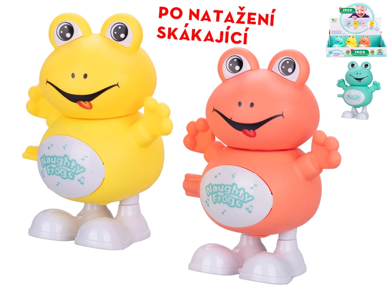 Levně Skákající žába 9,5 cm – natahovací hračka pro děti
