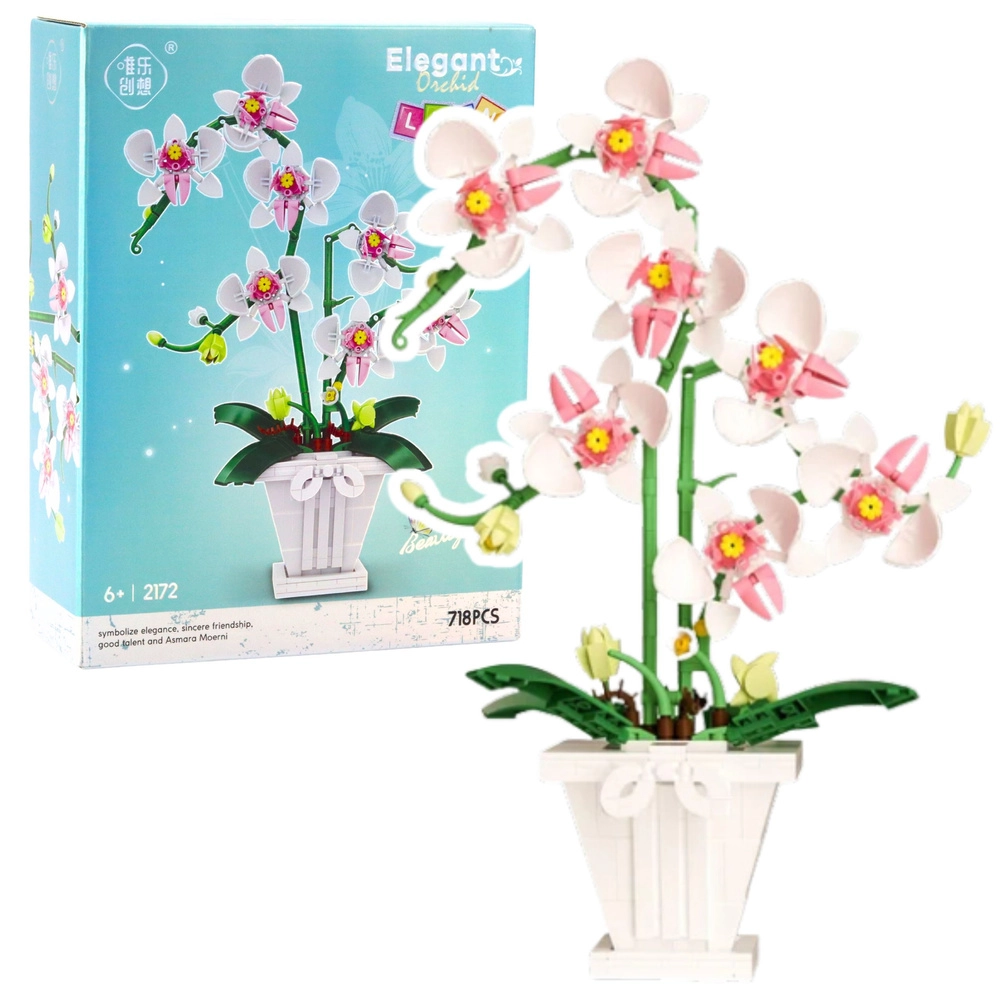 Stavebnice Elegantní Orchidej 718 Dílů