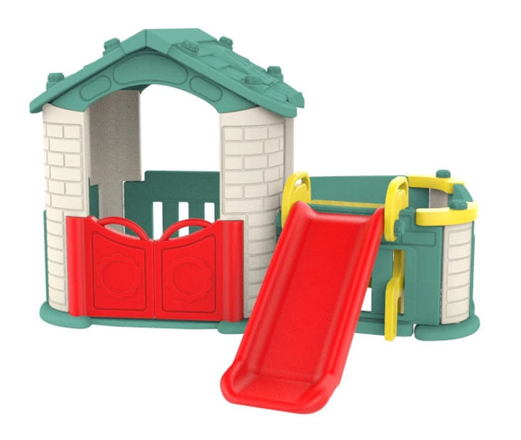 Dům+skluzavka 3v1 Zelená střecha