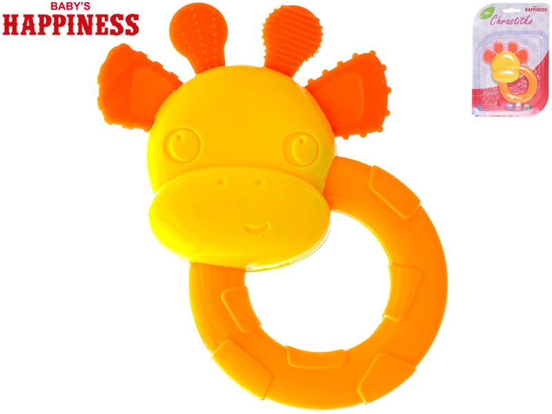 Chrastítko a kousátko žirafa 12 cm