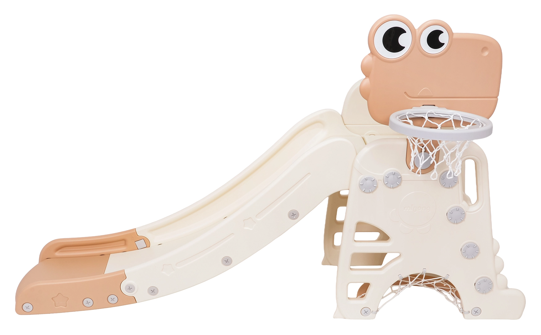 Dětská skluzavka Dino 3v1 s košem a brankou